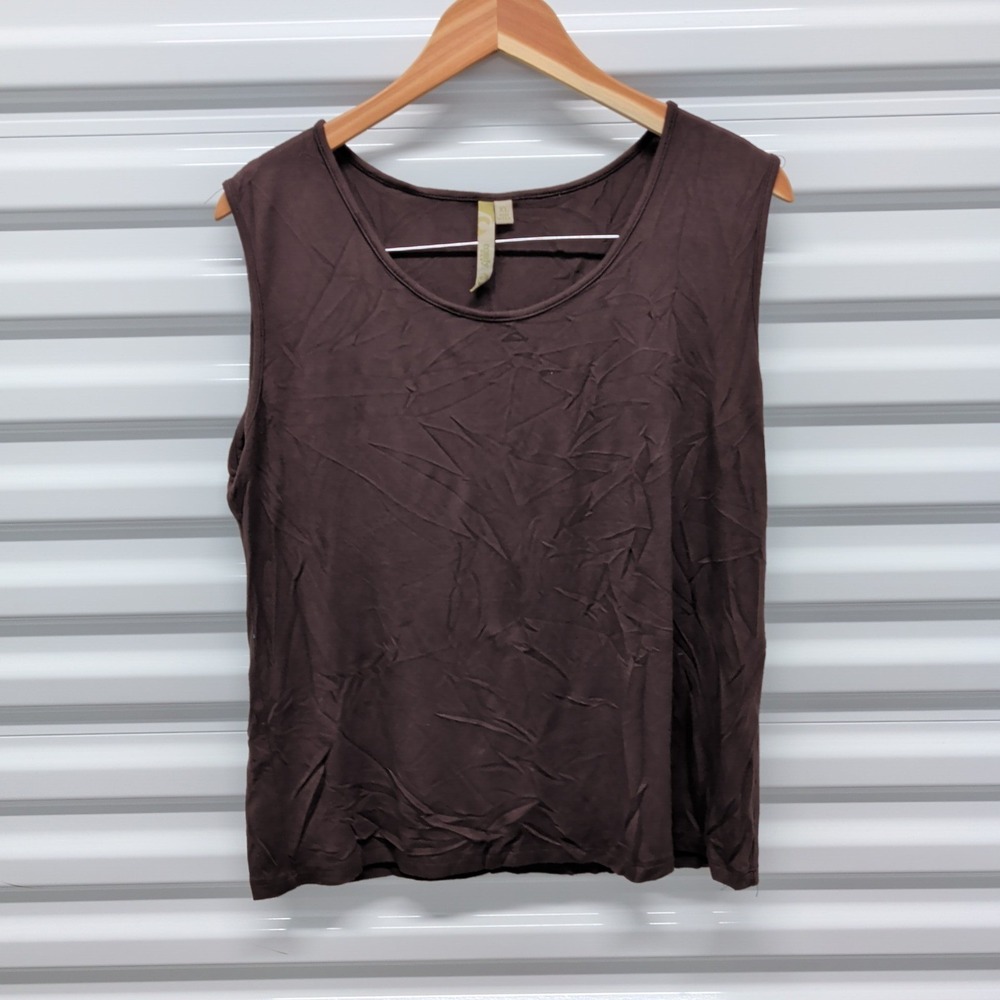 Comfy USA Tank Top XL Womens Brown Sleeveless Modal Stretch Scoop Neck M101R — photo 2